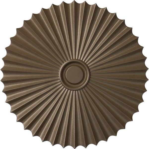 Ekena Millwork Shakuras Ceiling Medallion (For Canopies up to 5 3/4"), Hand-Painted Warm Silver, 33 7/8"OD x 2"P CM34SHWSS - main